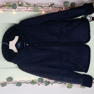 Women's Faded Glory black faux suede Sherpa M Winter coat